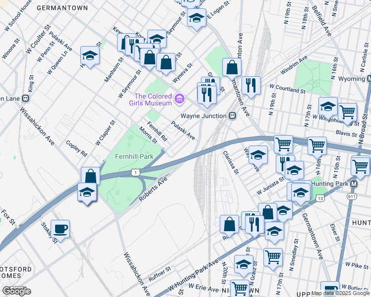 map of restaurants, bars, coffee shops, grocery stores, and more near 336 West Milne Street in Philadelphia