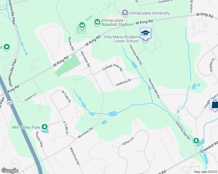 map of restaurants, bars, coffee shops, grocery stores, and more near 1486 Morstein Road in Malvern