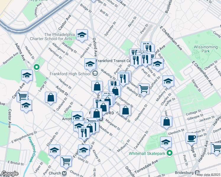 map of restaurants, bars, coffee shops, grocery stores, and more near 4906 Griscom St in Philadelphia