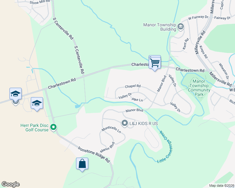 map of restaurants, bars, coffee shops, grocery stores, and more near 2768 Chapel Rd in Lancaster