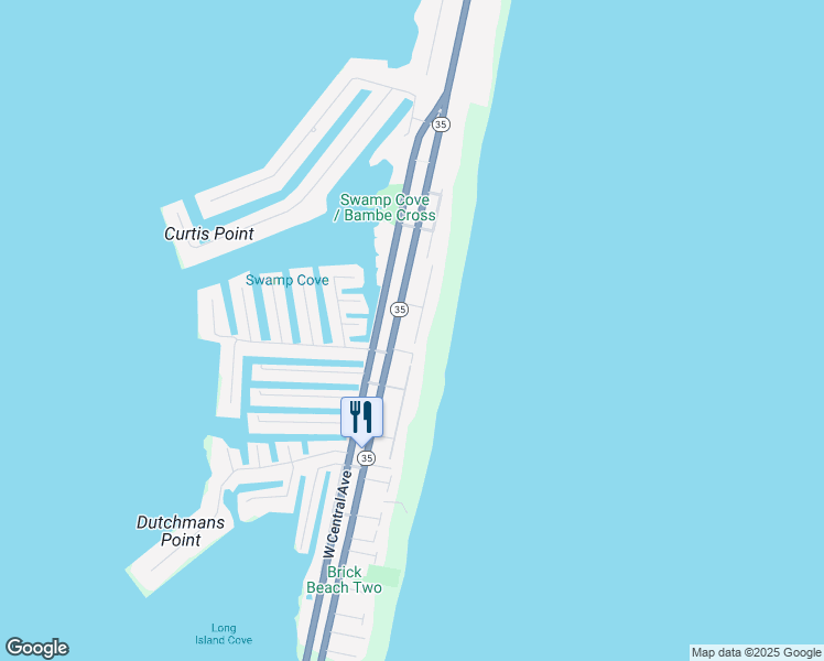 map of restaurants, bars, coffee shops, grocery stores, and more near 219 Dune Avenue in Mantoloking