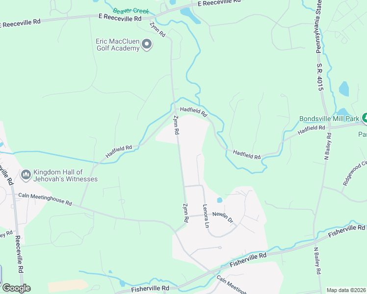 map of restaurants, bars, coffee shops, grocery stores, and more near 351 Zynn Road in Downingtown