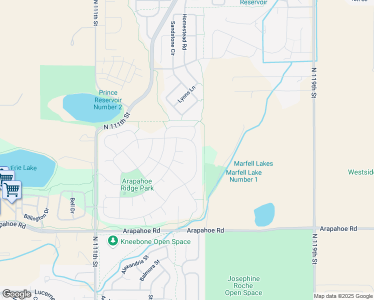 map of restaurants, bars, coffee shops, grocery stores, and more near 2593 Payne Court in Erie