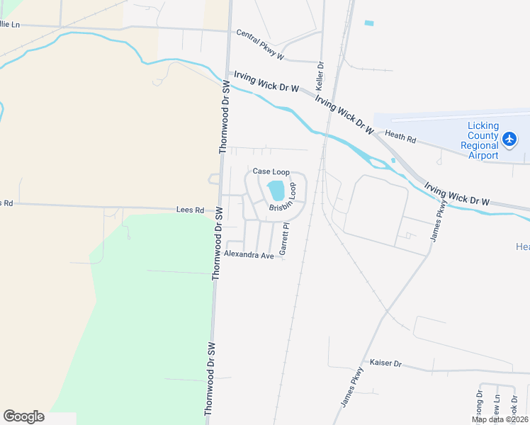 map of restaurants, bars, coffee shops, grocery stores, and more near 1100 Thornwood Drive Southwest in Heath