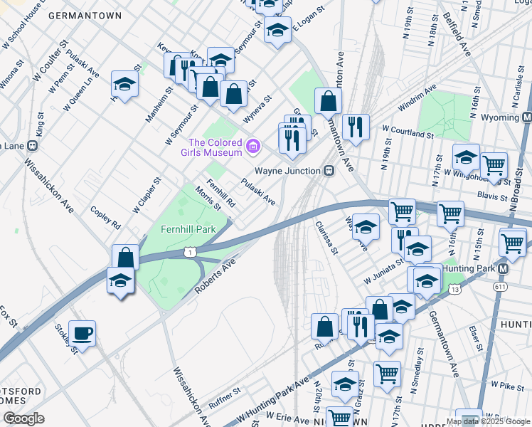 map of restaurants, bars, coffee shops, grocery stores, and more near 324 West Milne Street in Philadelphia
