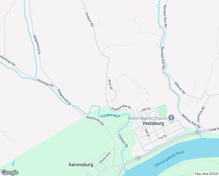 map of restaurants, bars, coffee shops, grocery stores, and more near 21 Arch Street in Vestaburg