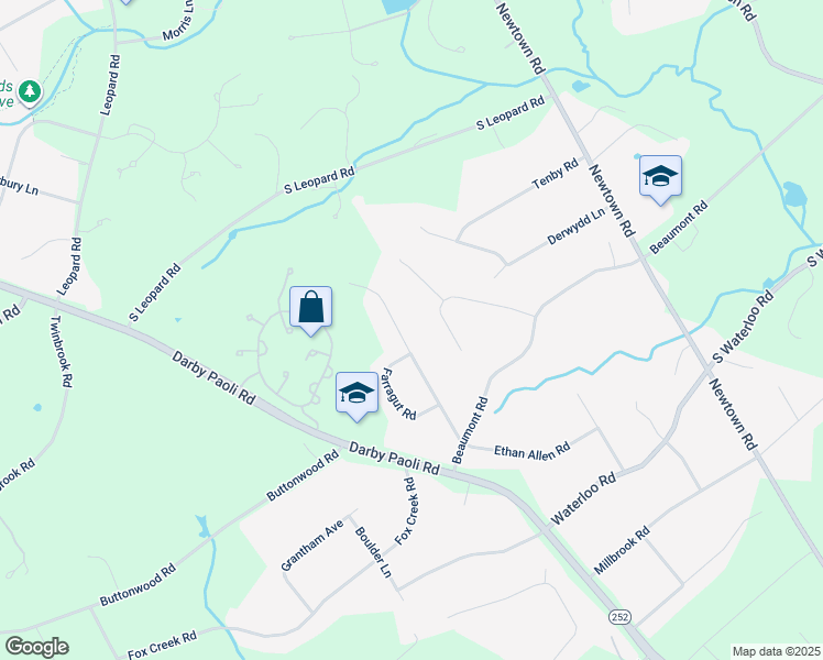 map of restaurants, bars, coffee shops, grocery stores, and more near 837 Nathan Hale Road in Berwyn