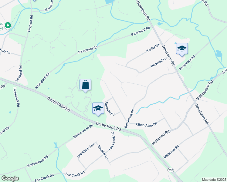map of restaurants, bars, coffee shops, grocery stores, and more near 837 Nathan Hale Road in Berwyn