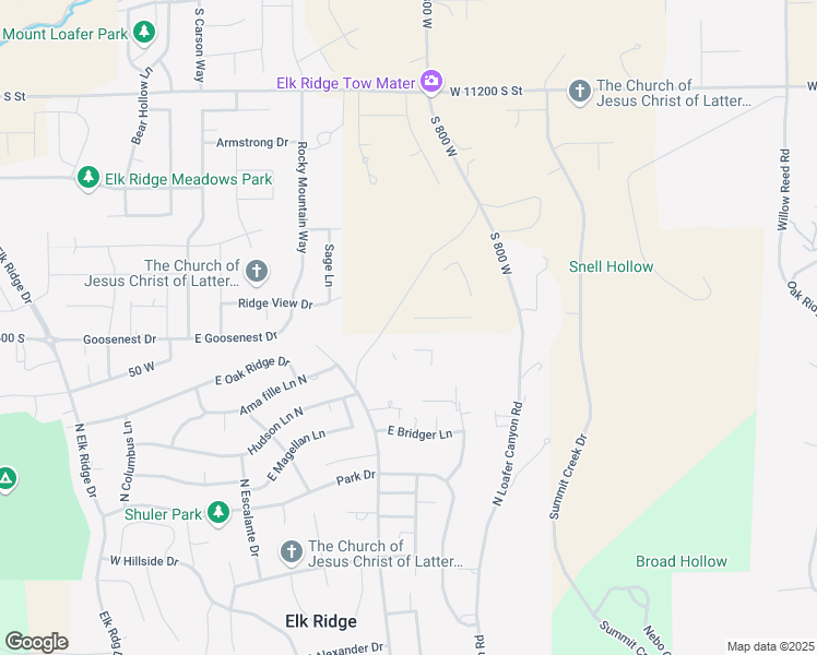 map of restaurants, bars, coffee shops, grocery stores, and more near 598 East Birch Lane in Elk Ridge