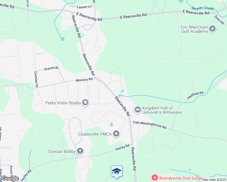 map of restaurants, bars, coffee shops, grocery stores, and more near 3 Beechwood Drive in Chester County