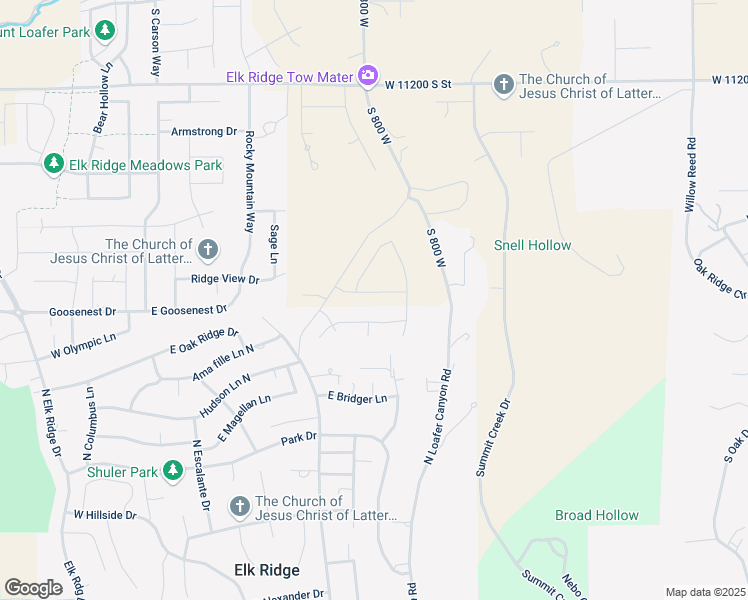 map of restaurants, bars, coffee shops, grocery stores, and more near 656 East Birch Lane in Elk Ridge