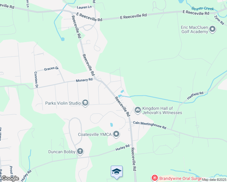 map of restaurants, bars, coffee shops, grocery stores, and more near 3 Beechwood Drive in Chester County
