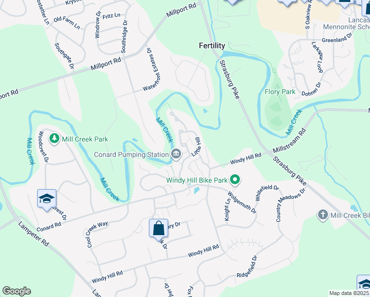 map of restaurants, bars, coffee shops, grocery stores, and more near 10 Thicket Lane in Lancaster
