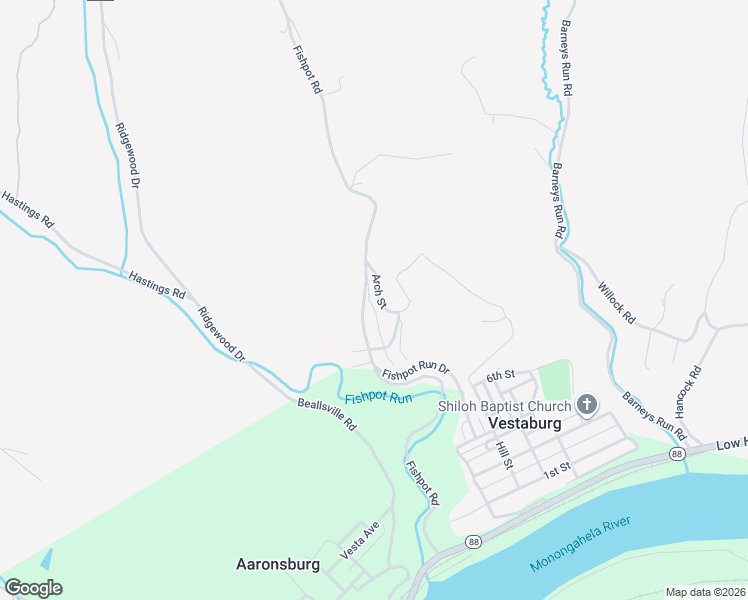 map of restaurants, bars, coffee shops, grocery stores, and more near 21 Arch Street in Vestaburg