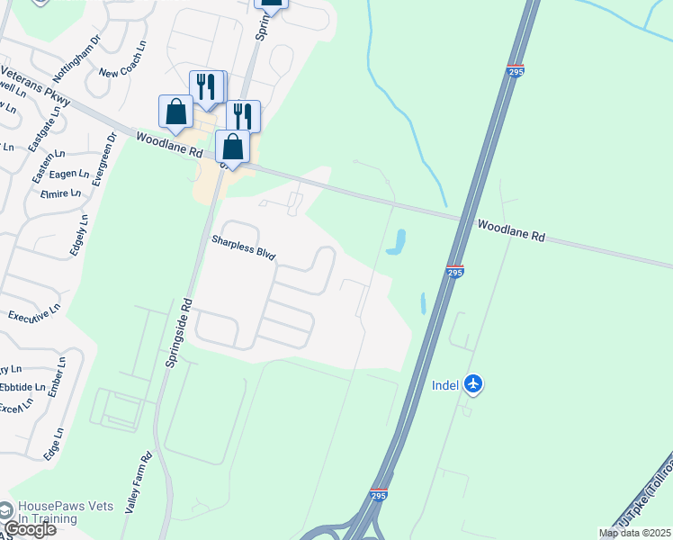 map of restaurants, bars, coffee shops, grocery stores, and more near 52 Bentwood Drive in Westampton