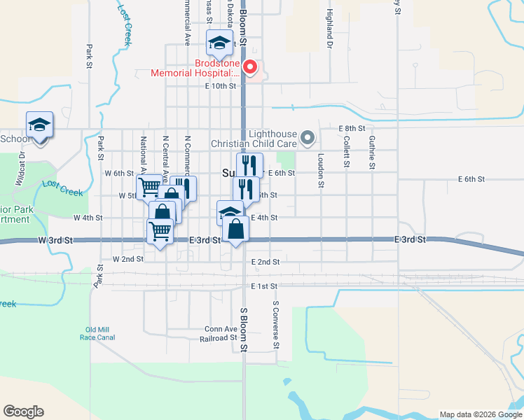 map of restaurants, bars, coffee shops, grocery stores, and more near 564 East 4th Street in Superior