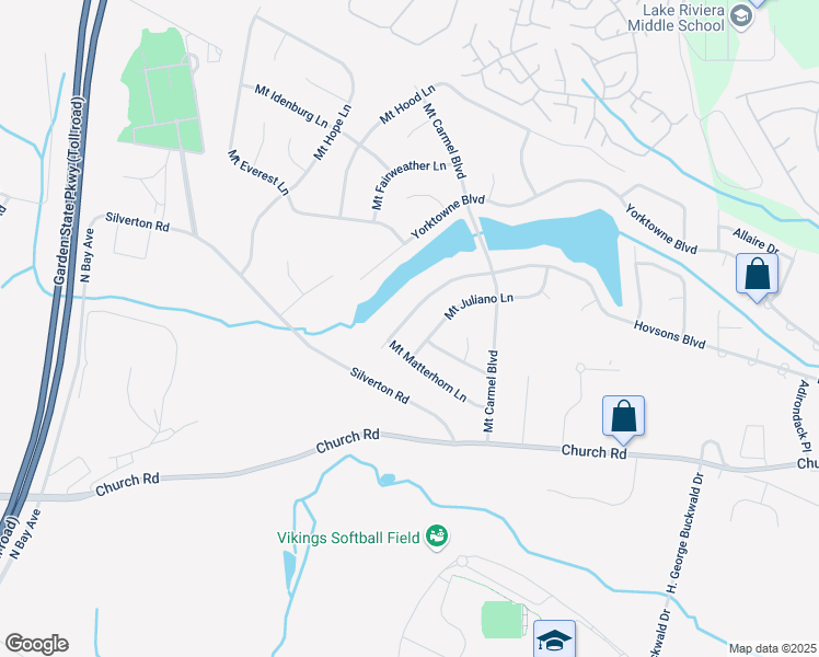 map of restaurants, bars, coffee shops, grocery stores, and more near 1816 Mount Juliano Lane in Toms River