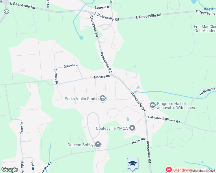map of restaurants, bars, coffee shops, grocery stores, and more near 30 Holly Road in Coatesville