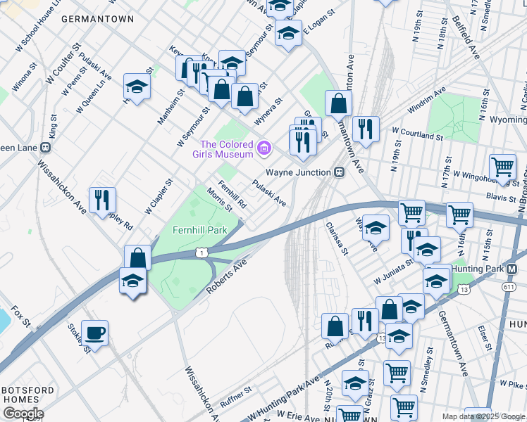 map of restaurants, bars, coffee shops, grocery stores, and more near 328 Berkley Street in Philadelphia
