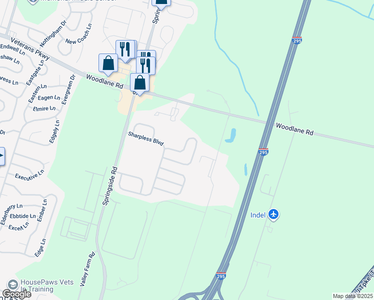 map of restaurants, bars, coffee shops, grocery stores, and more near 19 Bentwood Drive in Westampton