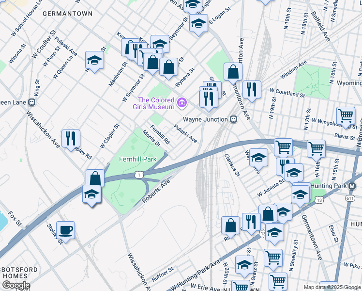 map of restaurants, bars, coffee shops, grocery stores, and more near 328 Berkley Street in Philadelphia