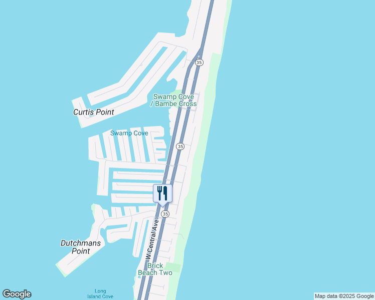 map of restaurants, bars, coffee shops, grocery stores, and more near 219 Dune Avenue in Mantoloking