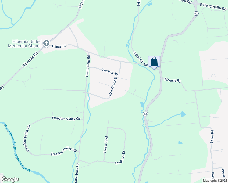 map of restaurants, bars, coffee shops, grocery stores, and more near 24 Woodbrook Drive in Coatesville