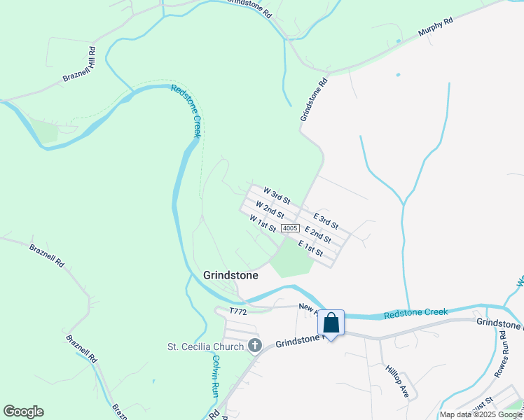 map of restaurants, bars, coffee shops, grocery stores, and more near 1020 West 1st Street in Grindstone