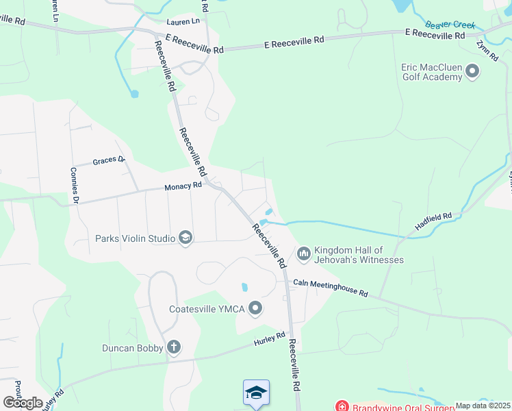 map of restaurants, bars, coffee shops, grocery stores, and more near 7 Beechwood Drive in Chester County