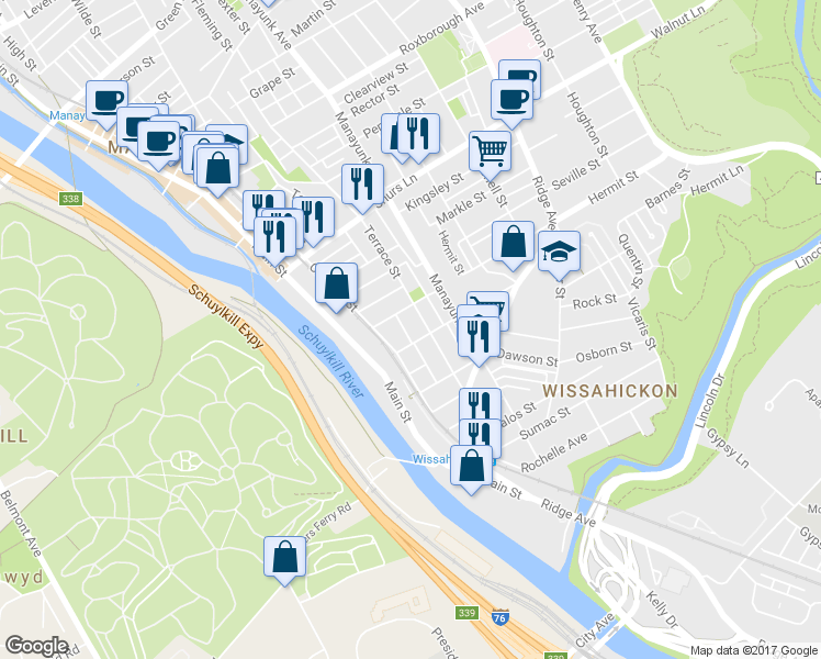 map of restaurants, bars, coffee shops, grocery stores, and more near 3807 Sharp Street in Philadelphia