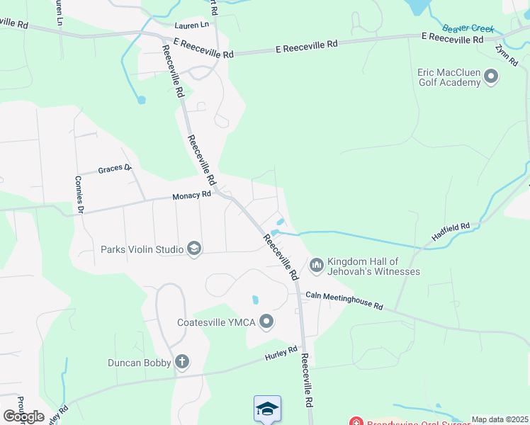 map of restaurants, bars, coffee shops, grocery stores, and more near 7 Beechwood Drive in Chester County