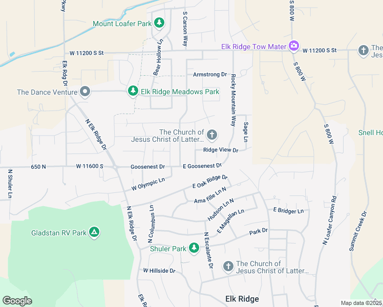 map of restaurants, bars, coffee shops, grocery stores, and more near 759 Burke Lane in Payson
