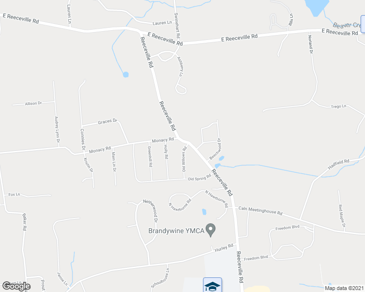 map of restaurants, bars, coffee shops, grocery stores, and more near 620 Reeceville Road in Coatesville