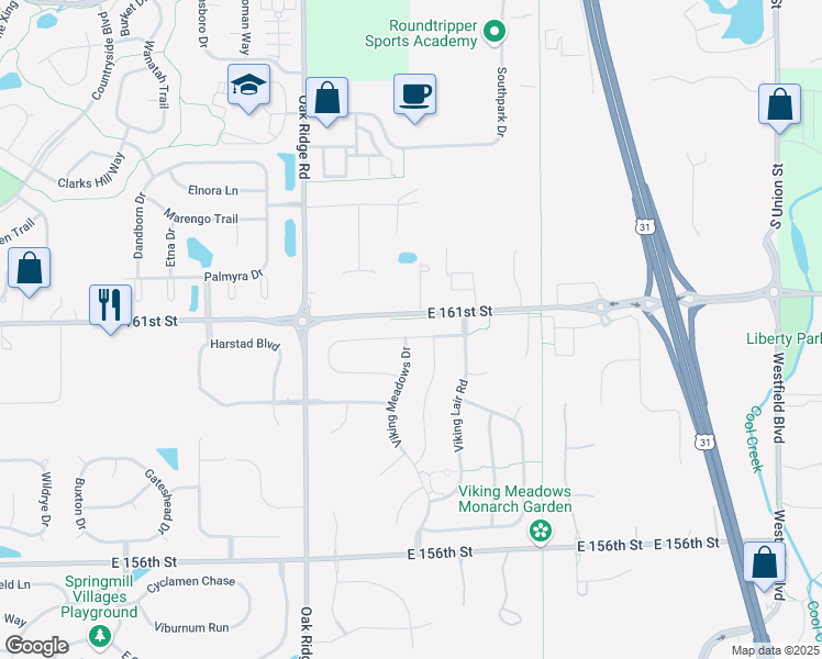 map of restaurants, bars, coffee shops, grocery stores, and more near 912 Silverheels Drive in Westfield