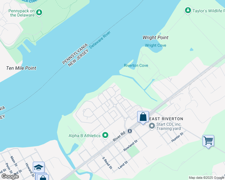 map of restaurants, bars, coffee shops, grocery stores, and more near 186 Fela Drive in Cinnaminson