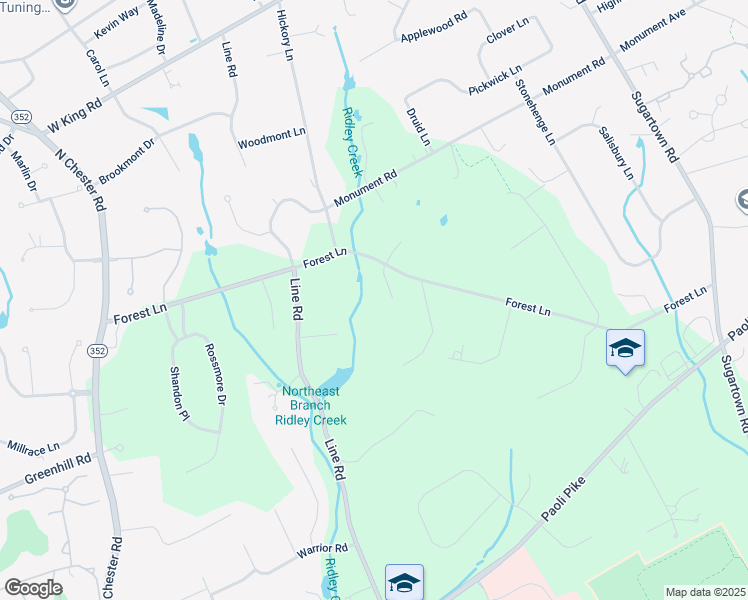 map of restaurants, bars, coffee shops, grocery stores, and more near 6 Tiburon Lane in Malvern