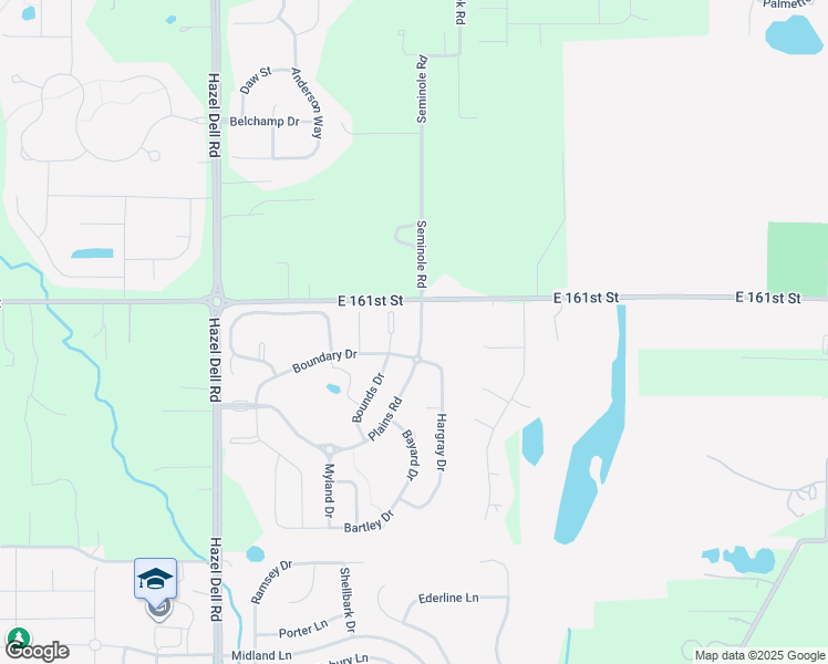 map of restaurants, bars, coffee shops, grocery stores, and more near 16029 Plains Road in Noblesville