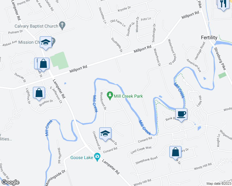 map of restaurants, bars, coffee shops, grocery stores, and more near 336 Woodcrest Drive in Lancaster