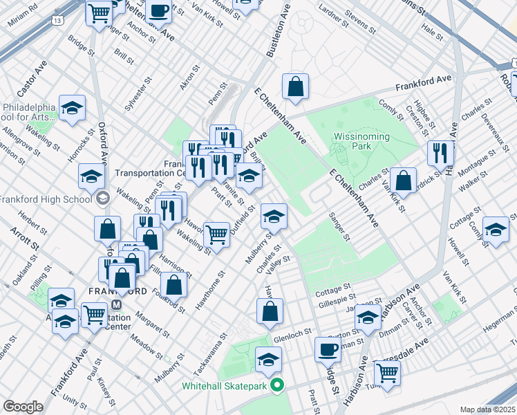 map of restaurants, bars, coffee shops, grocery stores, and more near in Philadelphia