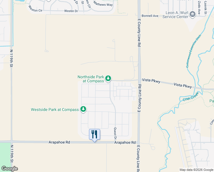 map of restaurants, bars, coffee shops, grocery stores, and more near 750 Compass Drive in Erie