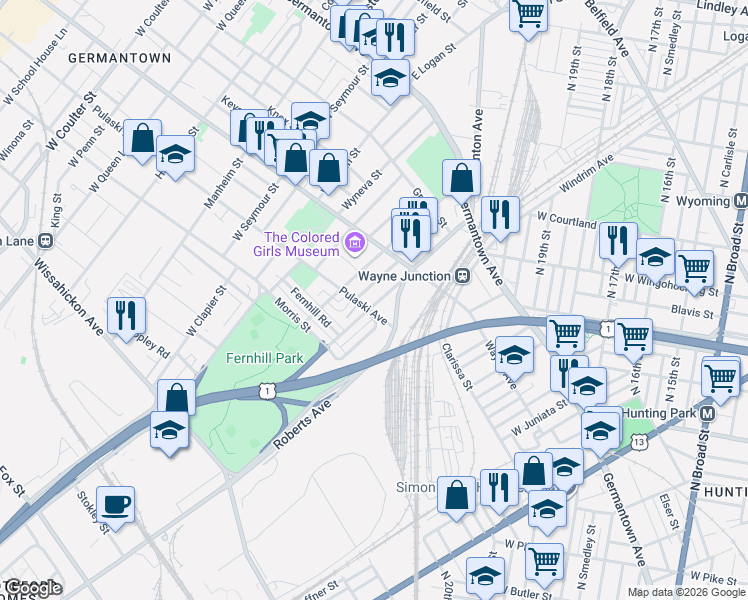 map of restaurants, bars, coffee shops, grocery stores, and more near 253 Berkley Street in Philadelphia