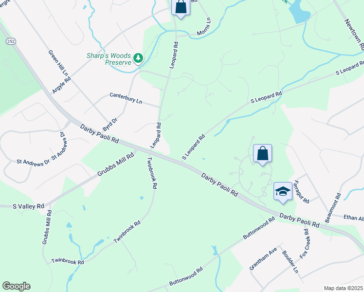 map of restaurants, bars, coffee shops, grocery stores, and more near 1361 South Leopard Road in Berwyn