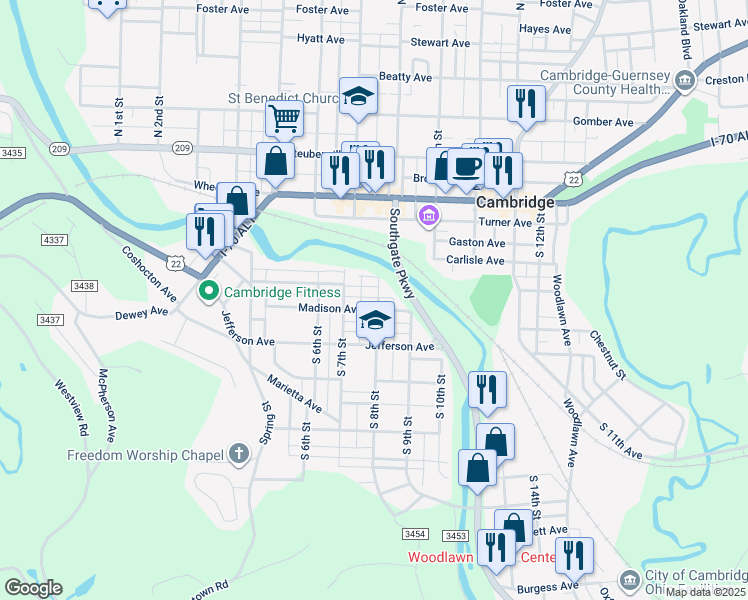 map of restaurants, bars, coffee shops, grocery stores, and more near 338 South 8th Street in Cambridge