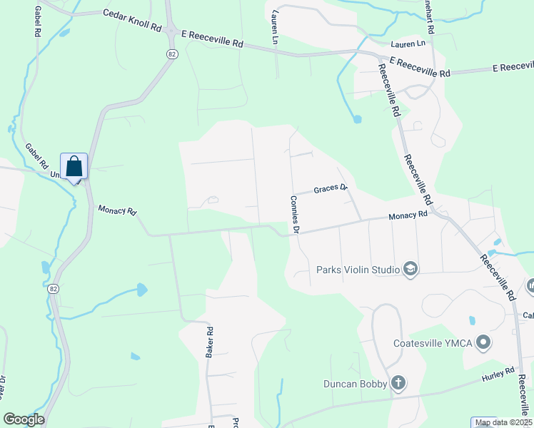map of restaurants, bars, coffee shops, grocery stores, and more near 3 Audrey Lynn Drive in Chester County