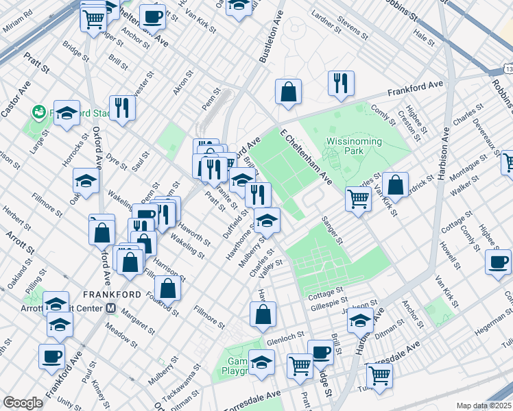 map of restaurants, bars, coffee shops, grocery stores, and more near in Philadelphia