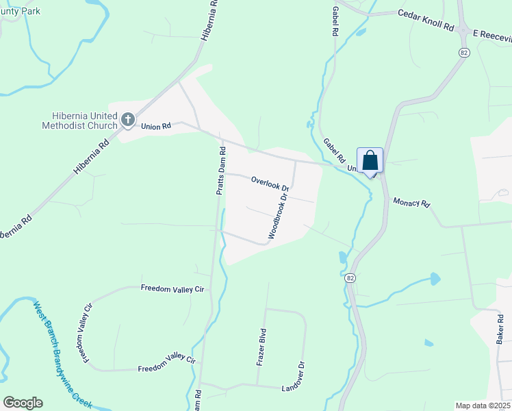 map of restaurants, bars, coffee shops, grocery stores, and more near 45 Walden Way in Coatesville