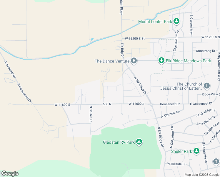 map of restaurants, bars, coffee shops, grocery stores, and more near 832 North Amy Way in Elk Ridge