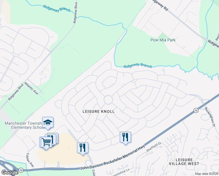 map of restaurants, bars, coffee shops, grocery stores, and more near 27 Appleby Place in Manchester Township