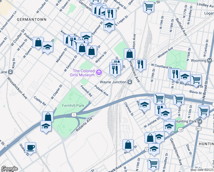 map of restaurants, bars, coffee shops, grocery stores, and more near 245 Berkley Street in Philadelphia
