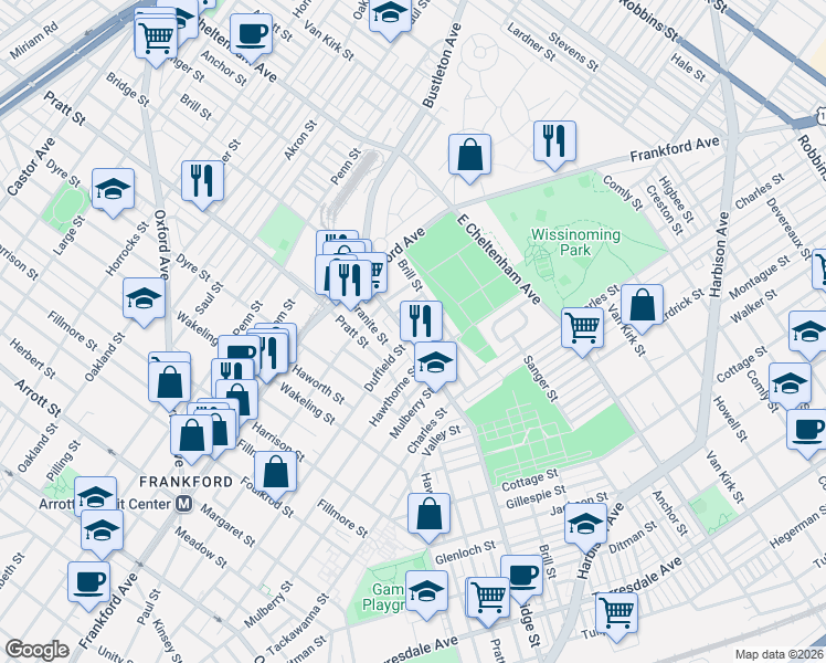 map of restaurants, bars, coffee shops, grocery stores, and more near in Philadelphia